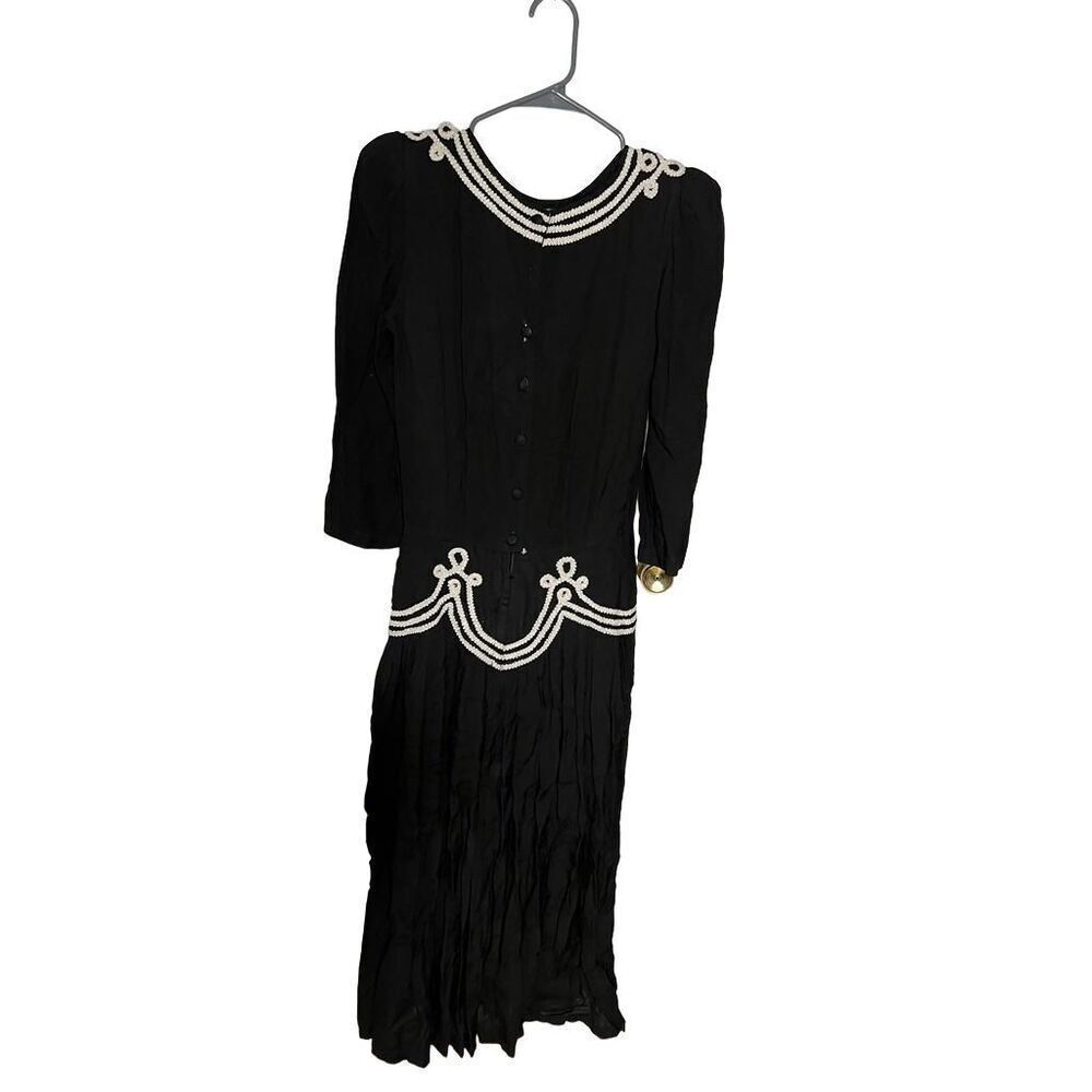 Rayon Sarah Elizabeth Vintage 80s Drop Waisted Dress - Size 4